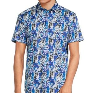 NEW Robert Graham Flynn Shirt Abstract Print Short Sleeve Classic Fit‎ Large